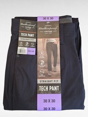 Original Weatherproof Vintage Straight Fit Tech Pants Black 30x 30